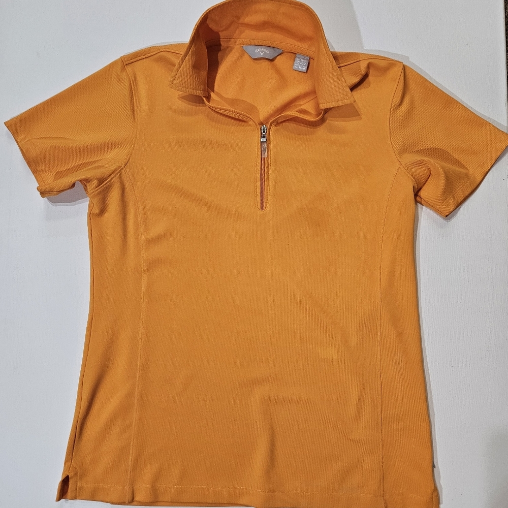 Callaway Womens Athletic 1/4‎ Zip Orange Size Medium